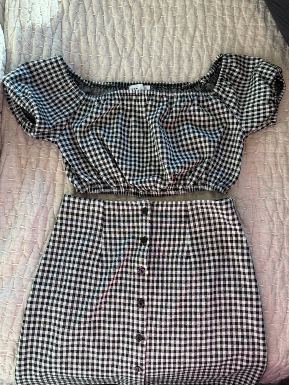 By The Way Black & White Gingham Set